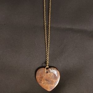 Necklace Jasper heart brown